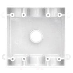 Sealproof 2-Gang 7 Hole Nonmetallic Outdoor Electrical Outlet Box with 3/4