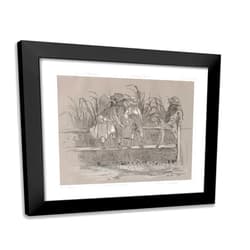 ArtDirect Winslow Homer 23x20 Black Modern Framed Art Print Titled Children Sitting on a Fence