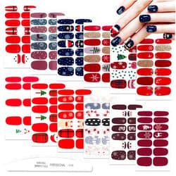 WOKOTO 12 Sheets Christmas Nail Polish Strips Wraps Self Adhesive Full Nail Wraps for Nails Santa Claus Elk Snow Man Christmas Tree Christmas Nail Decals Sticker Nails for Nail Art Gel Strips