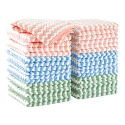 JOYMOOP Microfiber Cleaning Cloth, Kitchen Towels for Dish Drying Washing, Absorbent Streak Free Lint Free Rags for Cleaning, Reusable and Washable Towels-18 Pack,10