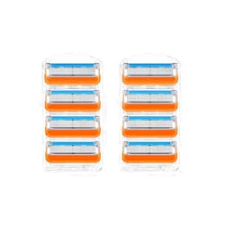 Generic 8pcs Razor Blade Shaving Razor Blade Refills for Gillette Fusion 5, Orange New Version,Razor Refills for Men,Mens Razor Blade Refills for a More Comfortable Shave