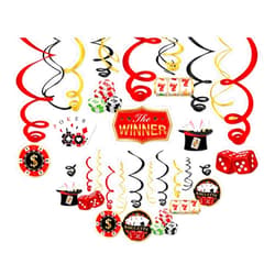 CC HOME 30Pack Casino Poker Card Hanging Swirls Club Bar Game Play Cards Ceiling Streamer Birthday Party Decorations Las Vegas Themed Party Favors for Holiday Baby Shower Home Decoration
