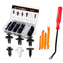 AOLYGEI 100Pcs Car Body Trim Clips,Plastic Rivets, 6 Popular Sizes of Bumper Clips, Universal Plastic Nylon Car Clips for Door Bumper, Fender Retainers, Fastener Remover Tool for Car Panel Trim G10