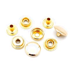 CRAFTMEMORE 50 Sets Gold Plating Snap Fasteners Ring-Socket Press Studs for Jacket Bag Canvas Closures #201 VT47 (15mm (0.59