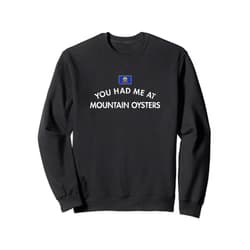 West USA Cattle Fries Eagle Idaho Festival Gift Rocky Mountain Oysters Deep Fried Bull Testicles Appetizers Sweatshirt