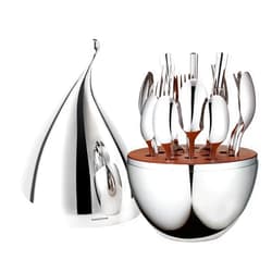 KINGSTONE Silverware Set with Waterdrop Storage Organizer, 20-Piece Forged Flatware Cutlery Set in Gift Box, Premium Stainless Stee Service for 4, Mirror Polished, Ideal for Kitchen, Wedding, Gift​