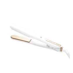 Kristin Ess Titanium Mini Flat Iron Curling Straightener for Short Hair Defining + Detailing - Travel Case, Fast Heat, Dual Voltage, Auto Shut-Off - 3/4 Inch Plates