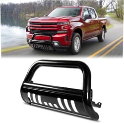 PARTREE Bull Bar Compatible for Chevy Silverado 1500/GMC Sierra 1500 2019-2024 Front Bumper Guard 3