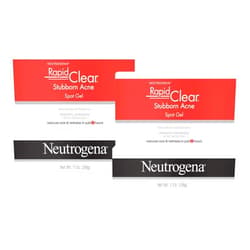 Neutrogena Rapid Clear Stubborn Acne Spot Treatment Gel with Maximum Strength 10% Benzoyl Peroxide Acne Treatment Medication, Pimple Cream for Acne Prone Skin Care, 1 oz, 2 Pack