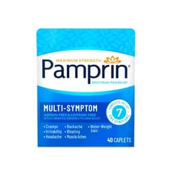 Pamprin Menstrual Symptoms Relief Including Cramps, Pain, Bloating, 40 Caplets and Carefree Panty Liners, Regular, Unscented, 54 Count