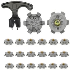 Lafo Golf Spikes, 20 Golf Shoe Spikes with 1 Black Golf Cleats Spanner Metal Thread Screw 6 mm Dia, Golf Spikes for Any Shoe, Golf Spike Tool for Golf Player Golf Lover Men Women Grey