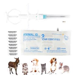 VENREA Universal Pet Microchip 134.2khz Registration Animal Implant Chip FDX-B Pet ID Microchip for The Management and Tracking of Dog Cat Cow Pig Rabbit Pigeon Fish (5 Packs, 1.25x7mm)