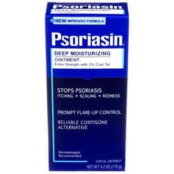 Psoriasin Deep Moisturizing Ointment - 2% Coal Tar - Stops Psoriasis Itching, Scaling, Redness - 4.2 oz