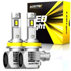 AUXITO H11L/H9/H8 Light Bulbs, 9X Brighter, 6000K Xenon White, 99% Compatibility, Non-polarity, 50000+ HRS Lifespan, Pack of 2