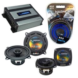 Harmony Audio HA-A400.4 Amp Bundle HA-R5, HA-R4 Speakers Compatible with Mazda 929 1988-1991 OEM Speaker Replacement