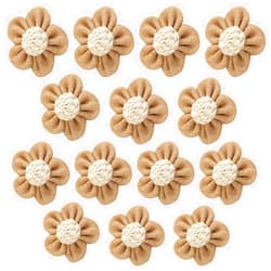 Ewanda store 20 Pcs Vintage Jute Burlap Flowers Handmade Burlap Rose Flowers for DIY Floral Crafts Christmas Wedding Party Decor