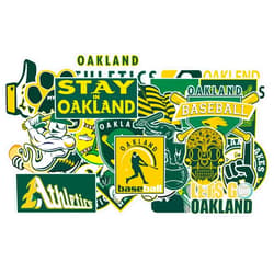 ALOHA OLA 25 PCS Oakland American Athletics Baseball Stickers for Water Bottle, Laptop, Bicycle, Computer, Motorcycle, Travel Case, Car Decal Decoration Sticker