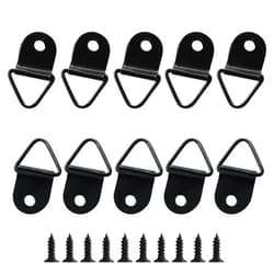 BokWin 100 Pcs Triangle Picture Hangers with Screws D Ring Picture Hang Solutions for Hanging Photos Picture Craft(Black)