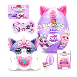 Rainbocorns Kittycorn Surprise Series 2 (American Shorthair) by ZURU, Collectible Plush Stuffed Animal, Surprise Egg, Sticker Pack, Slime, Ages 3+ for Girls, Children