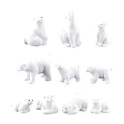 Toddmomy Mini Polar Bear Figurines 10Pcs Mini Animals Figures Miniature Ornaments Accessories for Landscape DIY Terrarium Crafts Home Decor