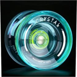 MAGICYOYO K2 Crystal Professional Finger Spin Yoyo, Responsive Yoyo for Kids 8-12 & Beginners, Durable PC Plastic Yo-yo, Includes 12 Yo yo Strings, Glove & Bag (Crystal Green)