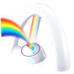 MIFXIN Rainbow Projector Light Colorful LED Night Projection Light Desk Lamp for Kids Children Gift 2 Modes Lighting Battery Operated Table Light
