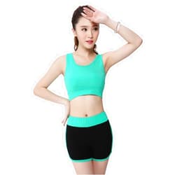 Cheji Women's Sports Yoga Bra Yoga Shorts Athletic Vest Gym Fitness Shorts Set