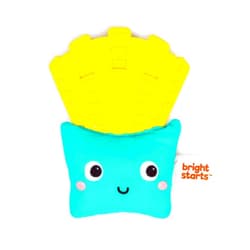 Bright Starts Side of Smiles French Fry Teether Toy with Crinkle Textures, BPA Free, Unisex, 3 Months+