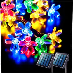 JMEXSUSS 2 Pack Solar Flower String Lights, Total 100LED Solar String Lights Outdoor Waterproof, 8 Mode Cherry Blossoms Solar Christmas Fairy Light for Fence Garden Yard Patio Tree Decor (Multi Color)