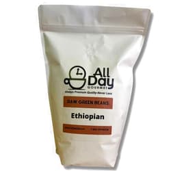 CoffeeUSA.com All Day Gourmet Raw Unroasted Coffee Beans - Specialty Grade, 5 Pounds, Ideal for Home Roasting, Green Coffee Beans (Ethiopian)