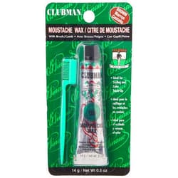 Clubman Pinaud Moustache Wax with Comb Applicator, For Styling & Color Enhancement, Brown, 0.5 Oz (Pack of 3)