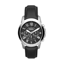Fossil Men's Grant Quartz Stainless Steel and Leather Chronograph Watch