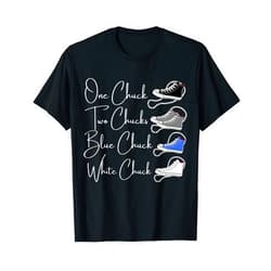 Chucks and Pearls Teachers Melanin Divine Nine Chucks and Pearls Divine Nine Black Girl Magic Blue White T-Shirt