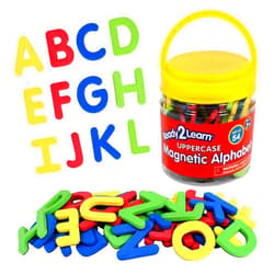READY 2 LEARN Magnetic Alphabet - Uppercase - 52 Letters - Kids Foam Letter Magnets for the Classroom, Refrigerator or White Board - Large Magnets for Better Attraction