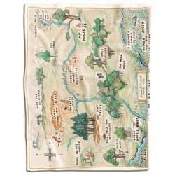 ZBIGTEE 100 Acre Wood Map Jungle Blanket, Blanket, Custom Blanket Cartoon Cute Blanket Flannel Fleece Throw Anime Blanket for Kids Teens Adults Warm Super Soft Cozy Bedding