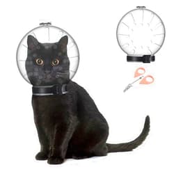 JYshuanghao Cat Muzzle Combo - Adjustable Cat Hood, Breathable Anti-Bite Muzzles to Prevent Biting and Chewing, Safety Grooming Accessory for Small Pets.(XL -for cat Neck 10.6-12.2