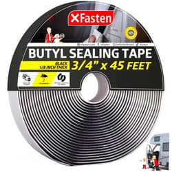 XFasten Butyl Tape RV Black, 3/4 in x 45 Ft, 1/8 in Thick EDPM Butyl Rubber Sealant Tape - Roof Patching, Boat Sealing, Leak Proof Butyl Putty Tape