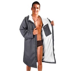 Catalonia Swim Parka for Men Women, Oversized Waterproof Surf Jacket, Warm Sherpa Lined Coat, Changing Poncho Robe