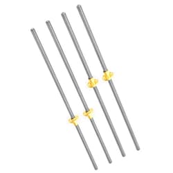 QWORK 4 Pack T8 300mm Lead Screw and Brass Nut (Acme Thread, 4 Starts, 2mm Pitch, 8mm Lead) Used in 3D Printer