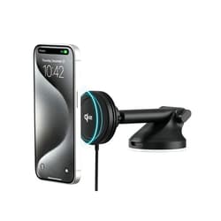 iOttie Velox Qi2 Mini 15W Wireless Charger Car Mount - Dash & Windshield Car Phone Holder - MagSafe Compatible iPhone Mount for Qi2 Smartphones (iPhone 12, 13, 14, and 15) - Car Charger Included