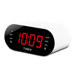 Timex Alarm Clock with AM/FM Radio and 20 Station Presets, Digital Clock Radio with Dual Alarms, Programmable Timer, Snooze, and Adjustable Volume Switch (T231W)