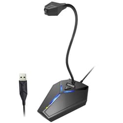 CMTECK USB Computer Microphone, Plug &Play Desktop Omnidirectional Condenser PC Laptop Mic, Mute Button with LED Indicator, Compatible with Windows/Mac, Ideal for YouTube, Skype, Recording