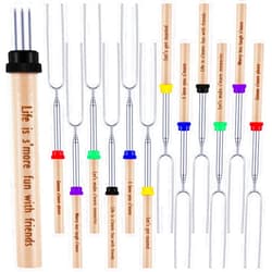 Sunnychicc 12 Pcs 32 Inch Marshmallow Roasting Sticks Bulk Smores Sticks for Fire Pit Long Fork Hot Dog Campfire Cooking Equipment Camping S'mores Gear Accessories Outdoor