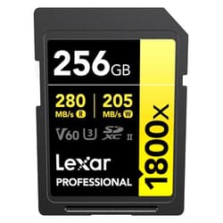 Lexar Gold Series Professional 1800x 256GB UHS-II U3 SDXC Memory Card