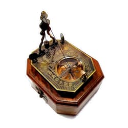MSON Antique Nautical Round Sundial Engrave Gilbert & Sons London Sundial Compass 2