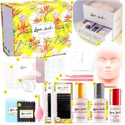 Lyon Lash Eyelash Extension Kit - Professional Individual & Beginner Supplies with Mannequin, Glue, Remover, Pretreatment - Perfect Lashes & Lash Practice Kit