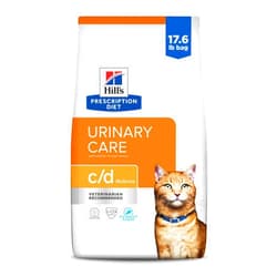Hill's Prescription Diet c/d Multicare Urinary Care Ocean Fish Flavor Dry Cat Food, Veterinary Diet, 17.6 lb. Bag