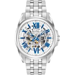 Bulova Men's Classic Sutton 3-Hand 21-Jewel Automatic Watch, 42 Hour Power Reserve, Skeleton Dial, Luminous Hands, 100M Water Resistant, 43mm