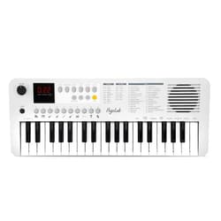 POGOLAB 37 Keys Mini Keyboard Piano, Small Portable Piano Keyboard with 30 Songs, 100 Sounds, Built-In Speaker & LED Display, Electric Compact Music Keyboard Gift for Kids/Beginners (White)