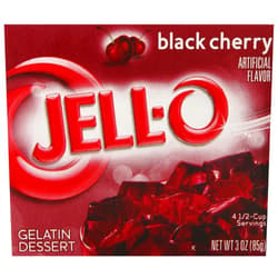 Jell-O Black Cherry Gelatin Mix (3 oz Bags, Pack of 24)